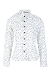 Camisa Sierra Lady blanco con patrón de ramitas y hojas
