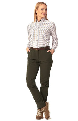 Camisa Selby de cuadros azul marino marron mujer